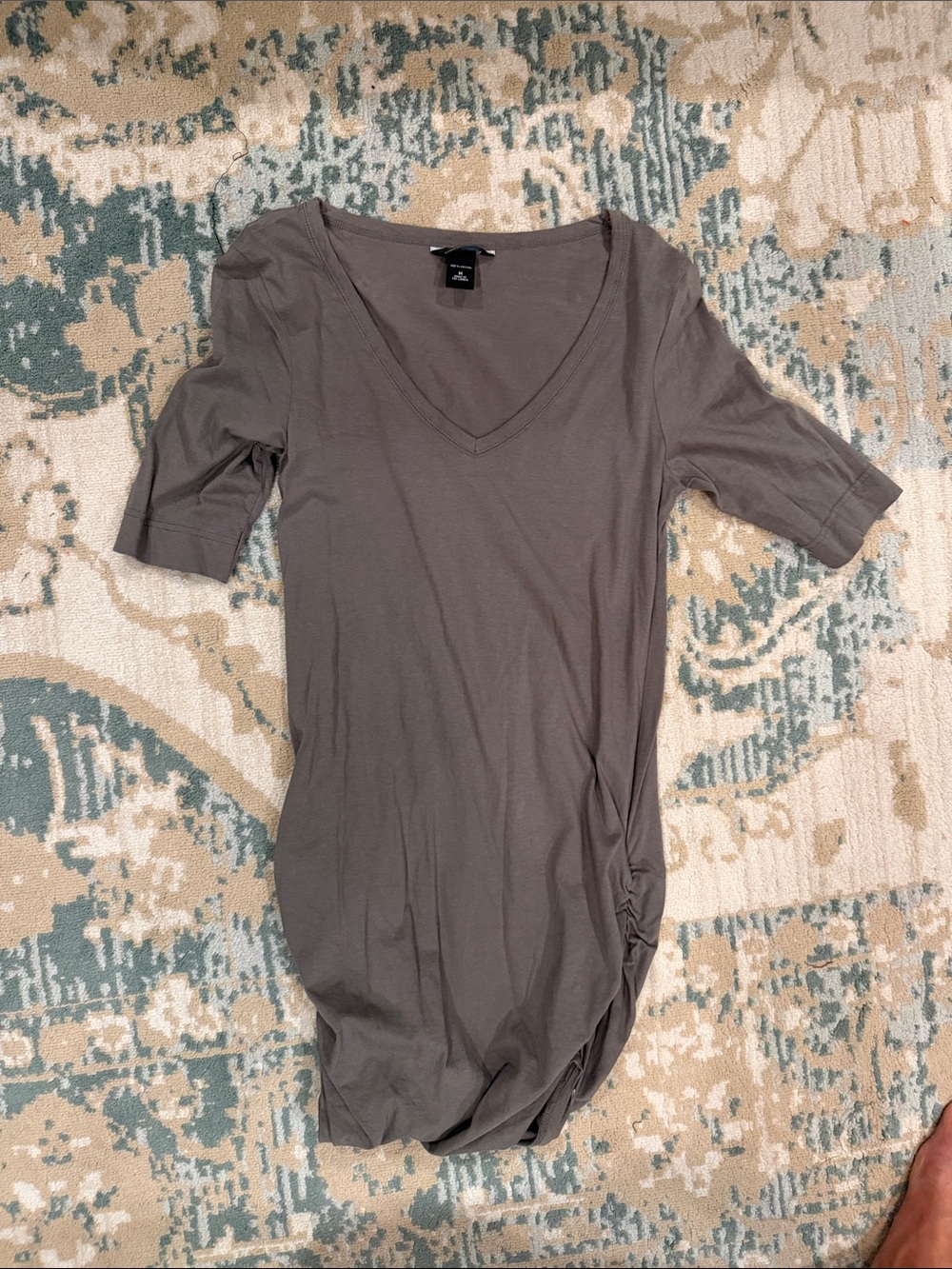 Moda International Taupe V-Neck Short Sleeve Tunic